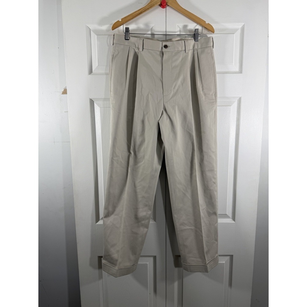 Brooks Brothers 346 advantage chino Elliot mens 35/30 pleated wrinkle free new